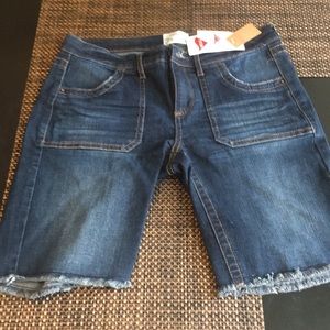 Mudd Stretch Dark Denim Bermuda Shorts Cut off 9